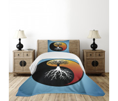 Abstract Tree and Root Bedspread Set