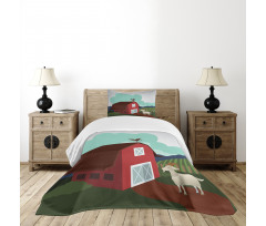 Rural Farmland Crop Bovine Bedspread Set