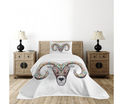 Colorful Totem Head Bedspread Set