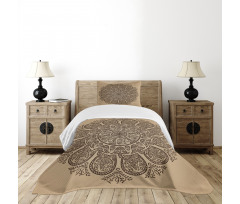 Flower Leaves Stems Bedspread Set