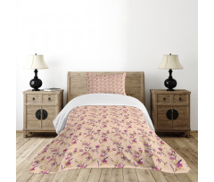 Delicate Exotic Flowers Bedspread Set