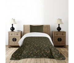 Cones Fir Needles Leaves Bedspread Set