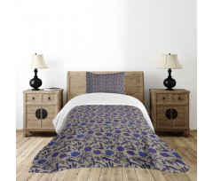 Hand-Drawn Wildflowers Bedspread Set