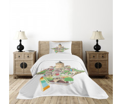 Historic Galata Tower Bedspread Set