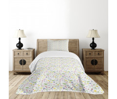 Butterfly and Flowers Bedspread Set