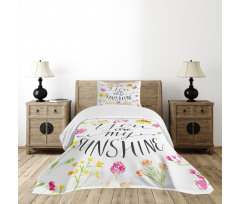 Loving My Sunshine Slogan Bedspread Set