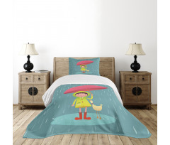 Girl with Duck Friend Bedspread Set