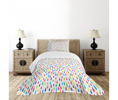 Rainbow Colors of Raindrop Bedspread Set