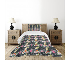 Cocktails Hibiscus Zebra Bedspread Set