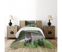 Old Wooden Bridge Print Bedspread Set