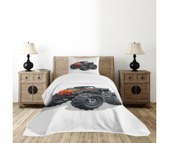 Cartoon Truck Bedspread Set