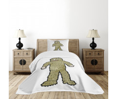 Quirky Grungy Bigfoot Bedspread Set