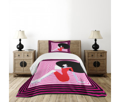 Pop Art Vintage Woman Bedspread Set