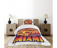 Welcome Miami Graphic Bedspread Set