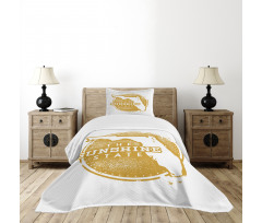 City Map Grunge Stamp Bedspread Set