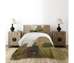 Old Wagon Rural Land Bedspread Set