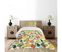 Fresh Fruits Colorful Bedspread Set