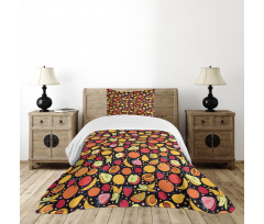 Colorful Fruits and Dots Bedspread Set