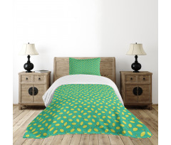 Yellow Lemon with Leaf Bedspread Set