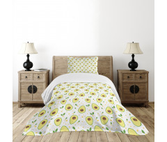 Graphic Avocado Pattern Bedspread Set