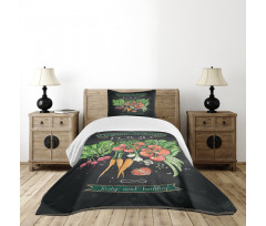 Chalkboard Organic Food Bedspread Set