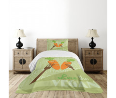 Smiling Carrot Love Vegan Bedspread Set