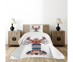 Abstract Crayfish Print Bedspread Set