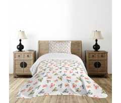 Watercolor Crustacean Bedspread Set