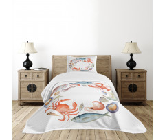 Aquarelle Tasty Seafood Bedspread Set