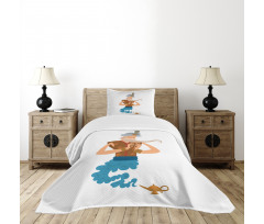 Cartoon Genie Coming Bedspread Set