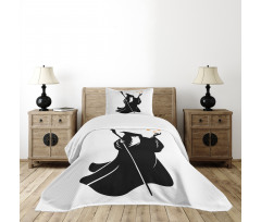 Grey Druid Holding Stars Bedspread Set