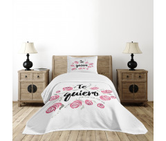 Te Quiero Rose Flower Bedspread Set