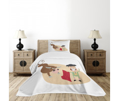 Cartoon Matador Bull Bedspread Set