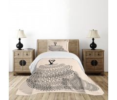 Back View Flamenco Lady Bedspread Set