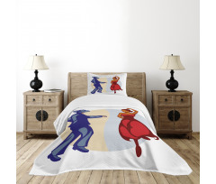 Funky Dancer Couple Bedspread Set