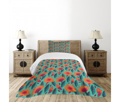 Vibrant Floral Art Bedspread Set
