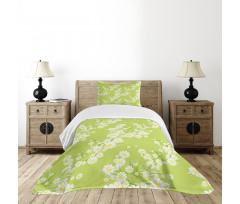 Fresh Green Springtime Bedspread Set