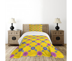 Mosaic Flower Pattern Bedspread Set