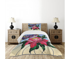 Stained Glass Butterfly Bedspread Set