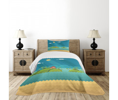 Tropical Islands Ocean Bedspread Set