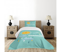 Weather Elements Slogan Bedspread Set