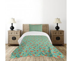 Fox and Hen Bicycle Bedspread Set