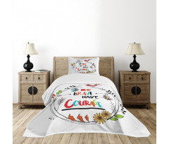 Motivational Style Lettering Bedspread Set