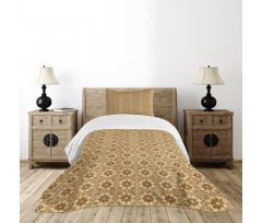 Oriental Geometric Flower Bedspread Set