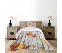 Fall Maple Leafs Tree Bedspread Set