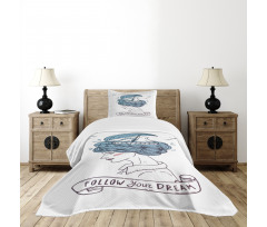 Girl with Blue Hair Bedspread Set