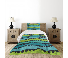 Waves Artwork Bedspread Set