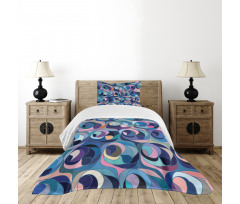 Motley Retro Curvy Shapes Bedspread Set