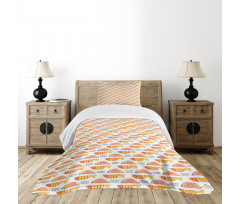 Fish Scales and Waves Bedspread Set
