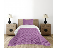 Retro Geometric Tile Bedspread Set